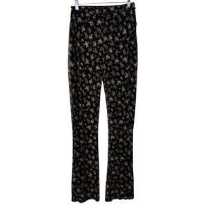 Pretty Garbage floral sheer overlay flowy pant womens m